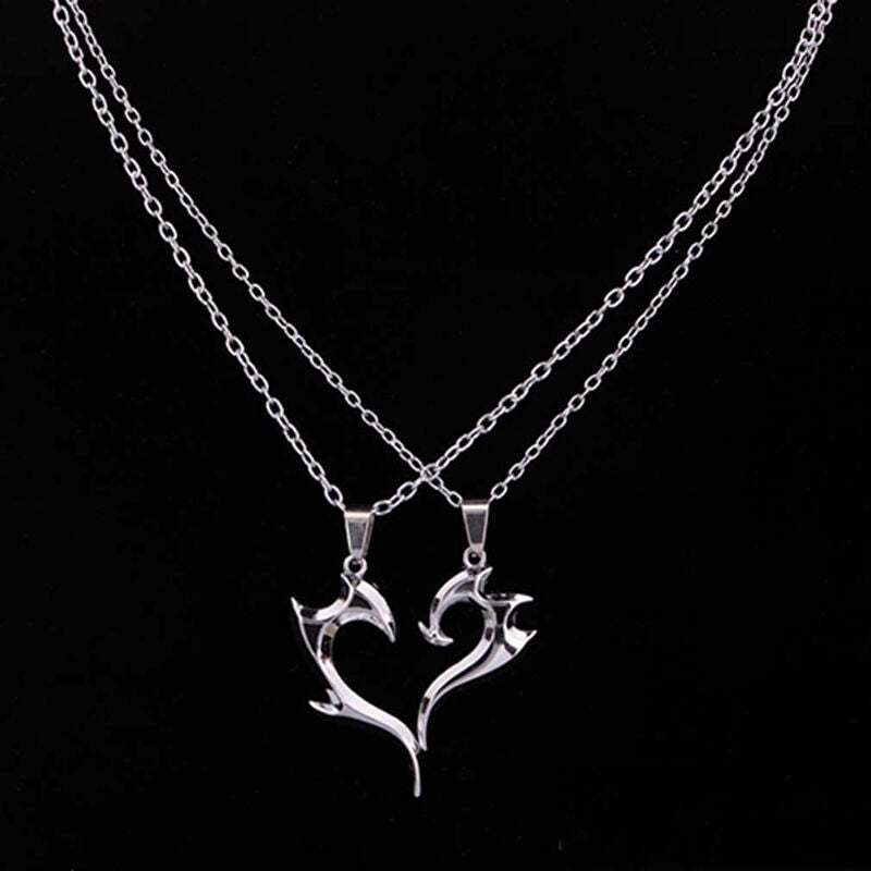 Romantic His & Hers Couples Pendant Necklace Chain For Women Men Lovers Gift