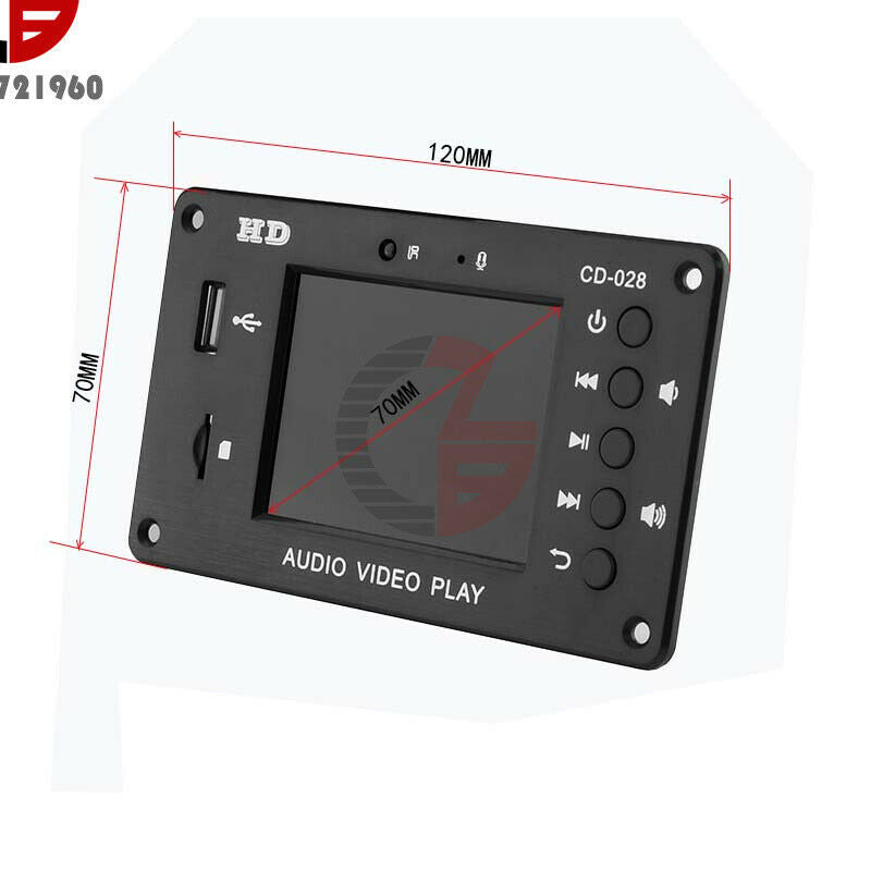 2.4'' MP5 Stereo Audio-Decoder Board 5.0 Bluetooth Calls HD Video Player For Car