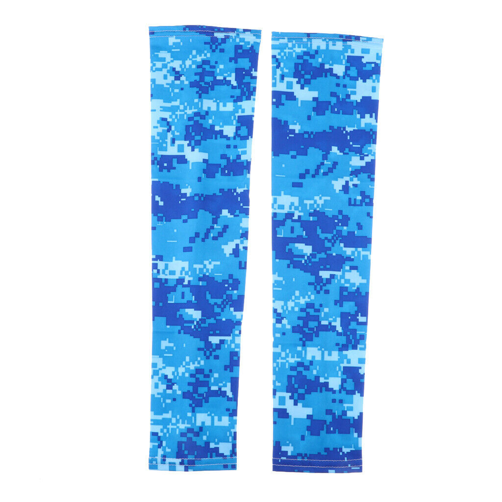 Outdoor Bicycle Ice Sleeve Sun Protection Arm Cuff Cover Warmers Navy blue