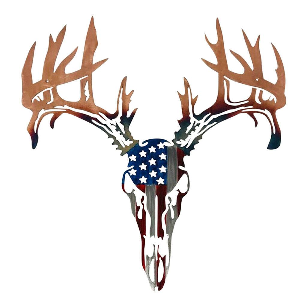Deer Head Metal Wall Art Sculpture Decoration Outdoor Garden Wall Decor