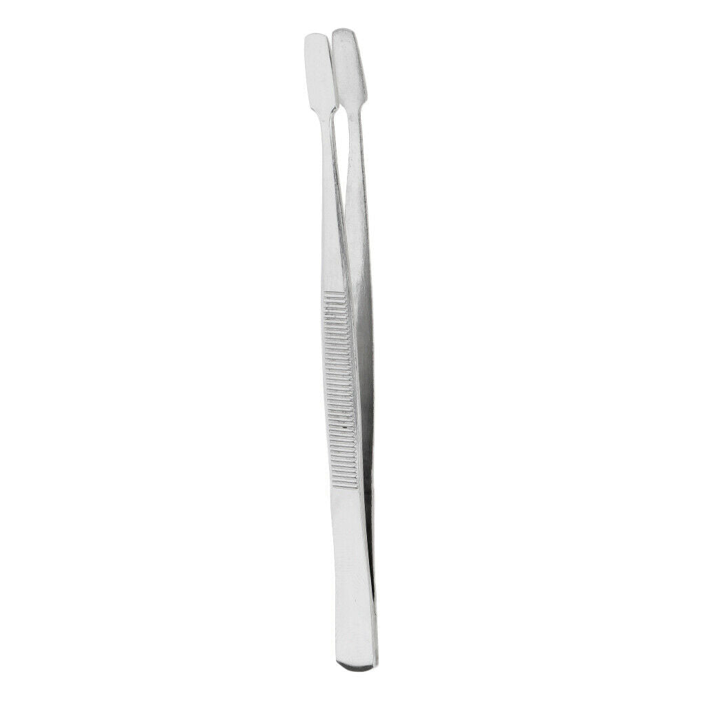 2Pcs Eyelash Tweezers Curved Flat Clip Extension False Lash Applicator Clamp Set