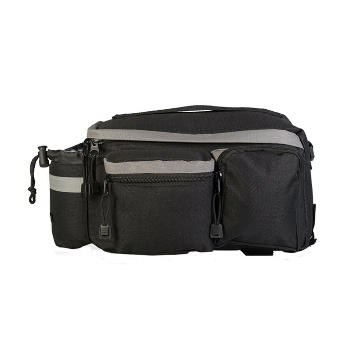 Bike MTB Trunk Bag with Rear Reflective Strip Bicycle Trunk Rear Bag Black NEW
