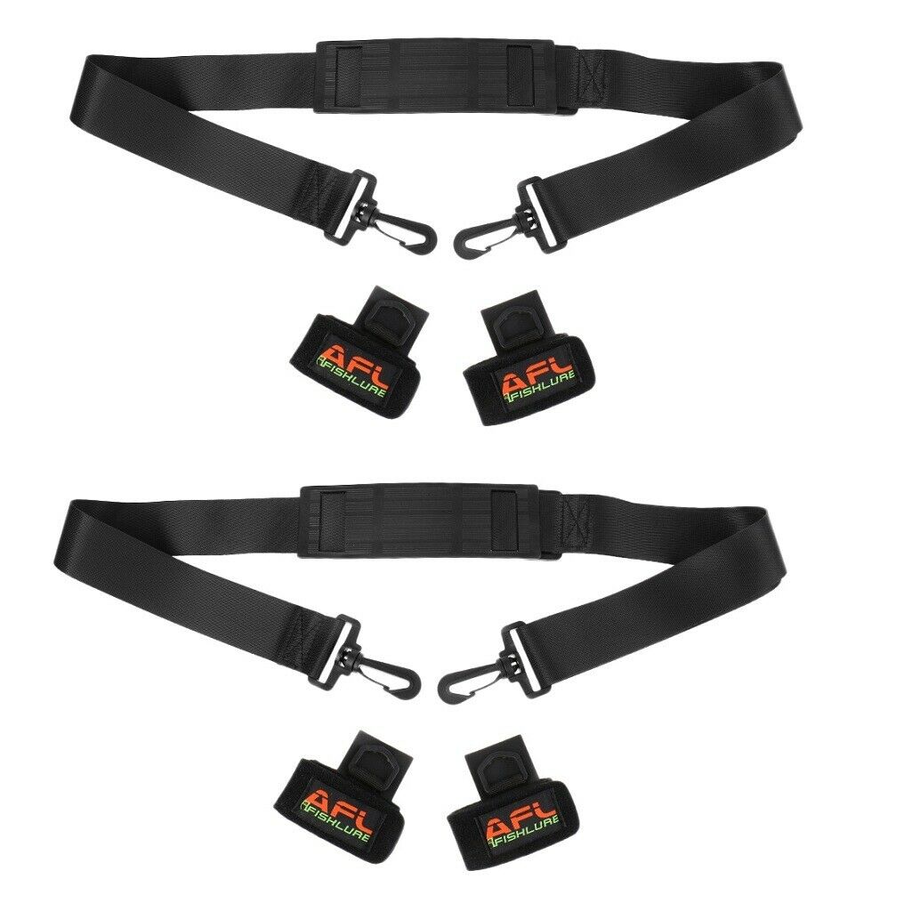 2 Pieces Fishing Rod Strap with  Fishing Rod Carrier Bands Black