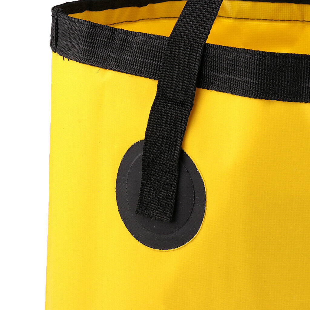 Folding Bucket Water Container Bag for Outdoor Camping Fishing 20L Yellow