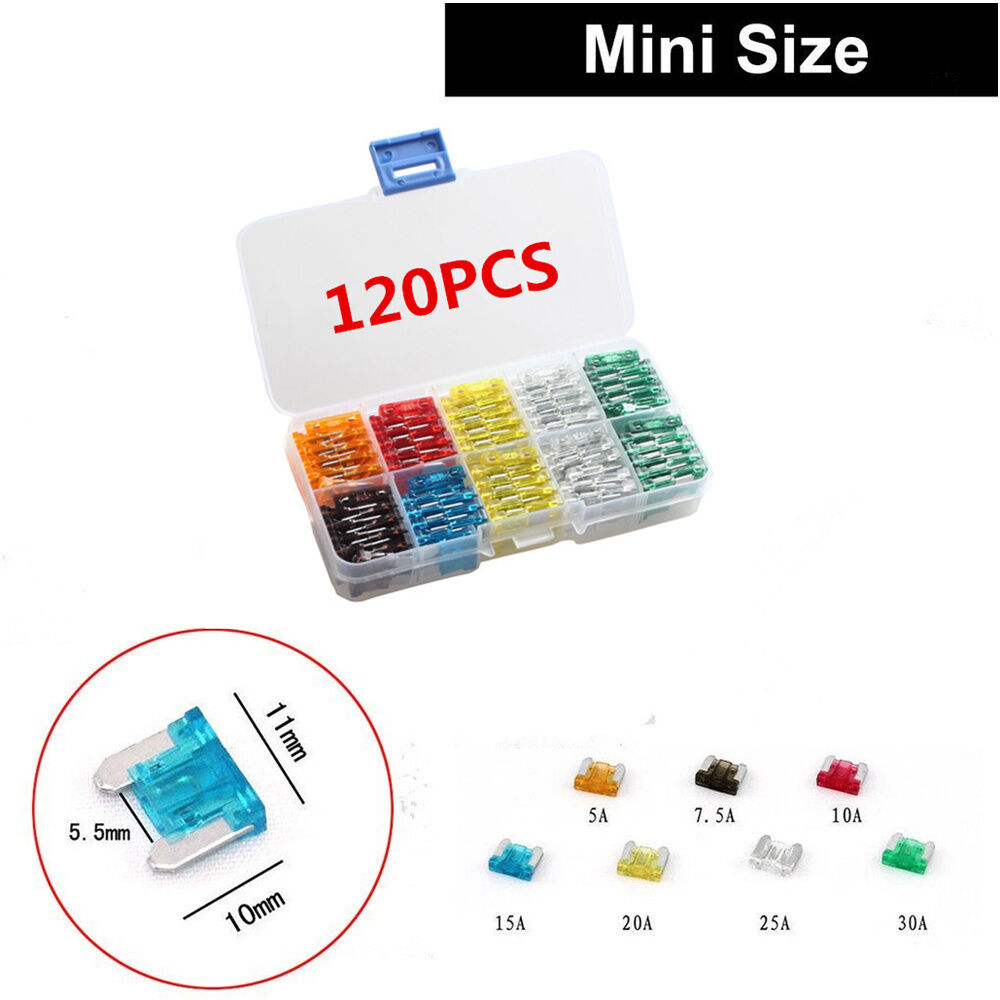 Lot 120Pcs Mix Assorted Car Mini Low Profile Fuse Box - 5 7.5 10 15 20 25 30 AMP