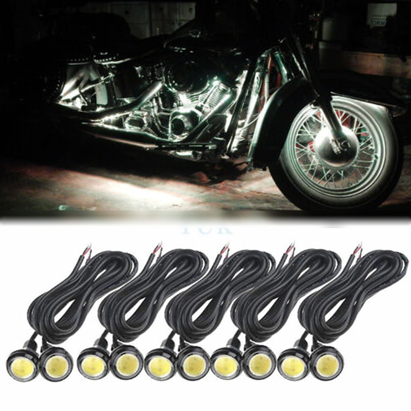 10pcs Small White LED Black DOME Motorcycle-Chopper-Bobber Turn Signal Lights