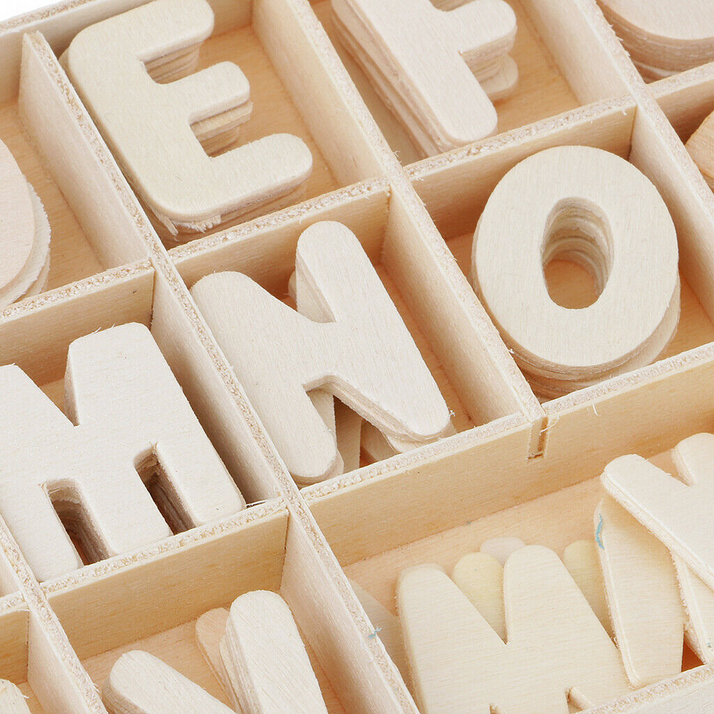 Natural Wooden Craft Alphabet Letters and Arabic Numbers Set Kids Gift