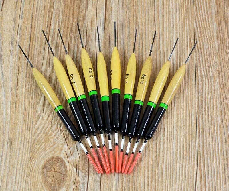 10Pcs 2g Fishing Floats Bobbers Paulownia Wood Durable Fishing Tackle Tools