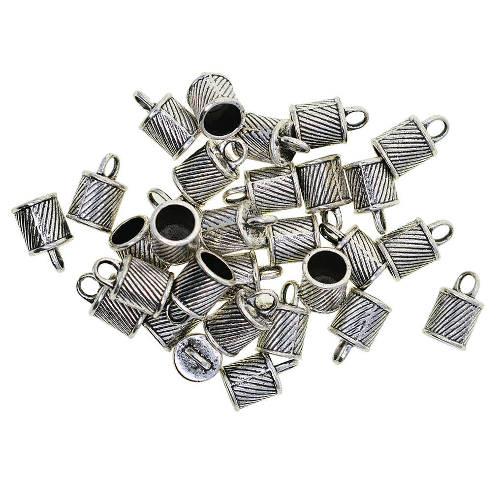 30pcs 8mm Bell Shape Tassel Leather Cord End   Stopper Jewelry Findings
