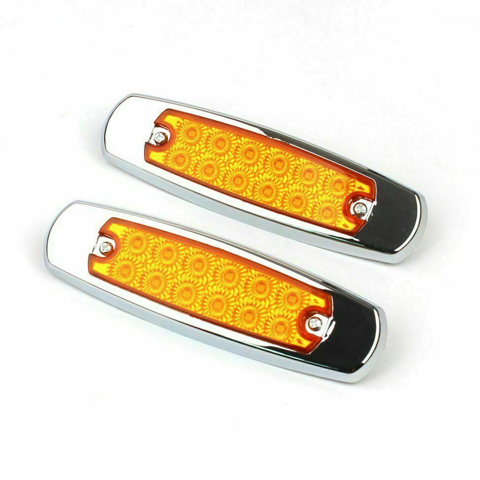 20pcs Amber Side Marker Lights Clearance 12 LED Truck Trailer For Peterbilt 12V