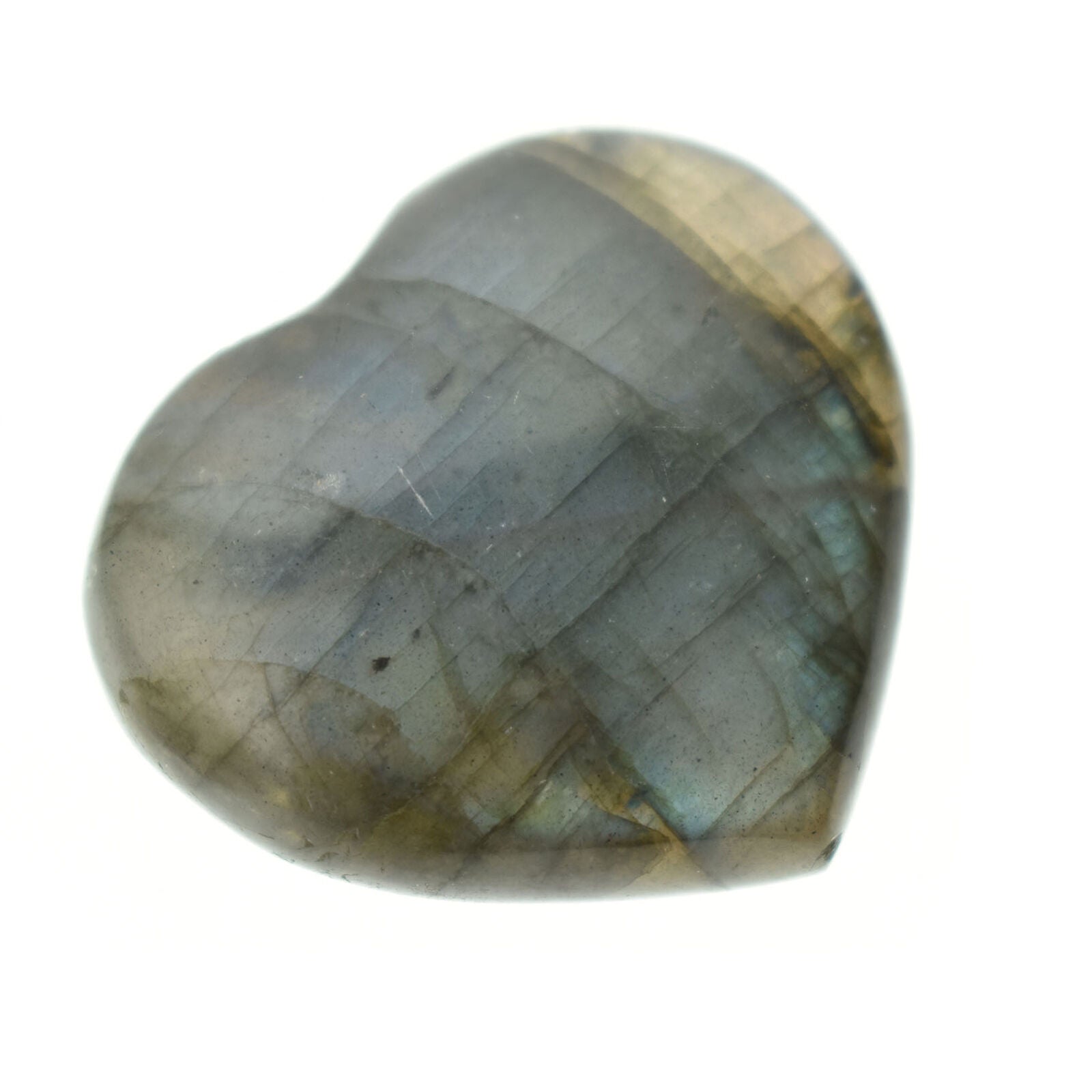 1pc Natural rainbow labradorite heart quartz crystal carved reiki healing