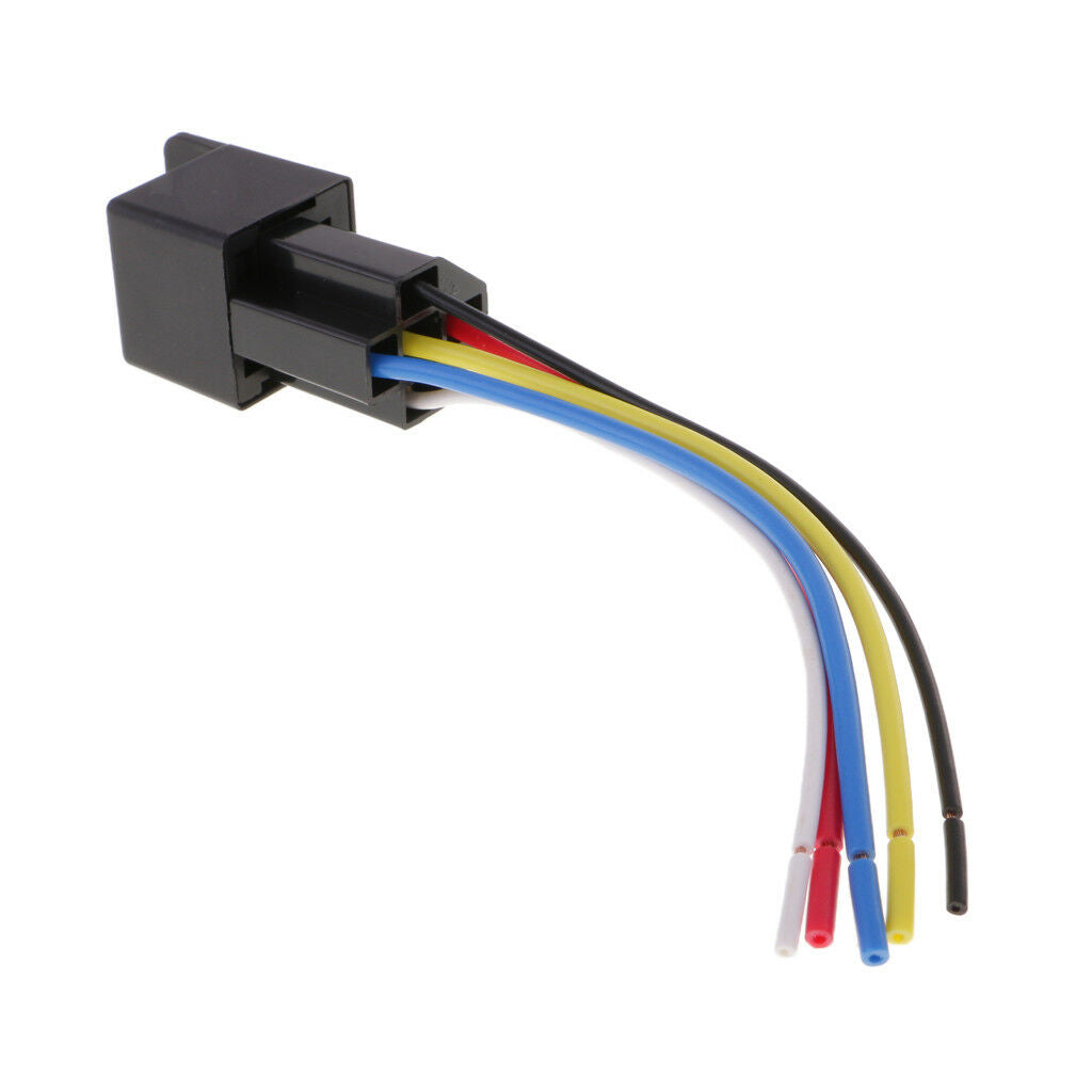 5 Pieces 12V SPDT 5 Pin Automotive Relay with 5 Wires Harness Socket 40 Amp