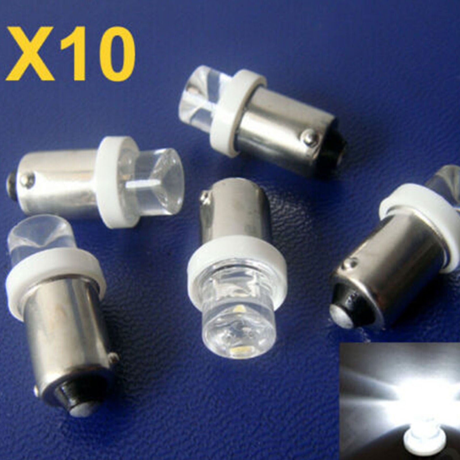 10x BA9S T4W 5050 5SMD LED Car Interior Side Light Bulb License Plate Lamp