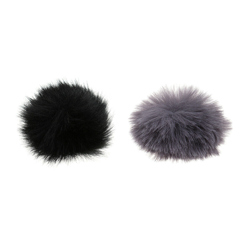 2 Pcs of Set Microphone Furry Windscreen Windshield Muff Mic Furry Cover