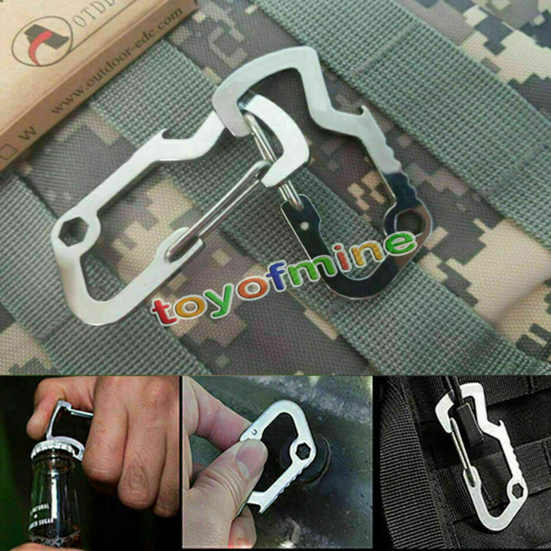 Carabiner Cap Lifter Hex Driver Bottle Opener Keychain Multi Tool