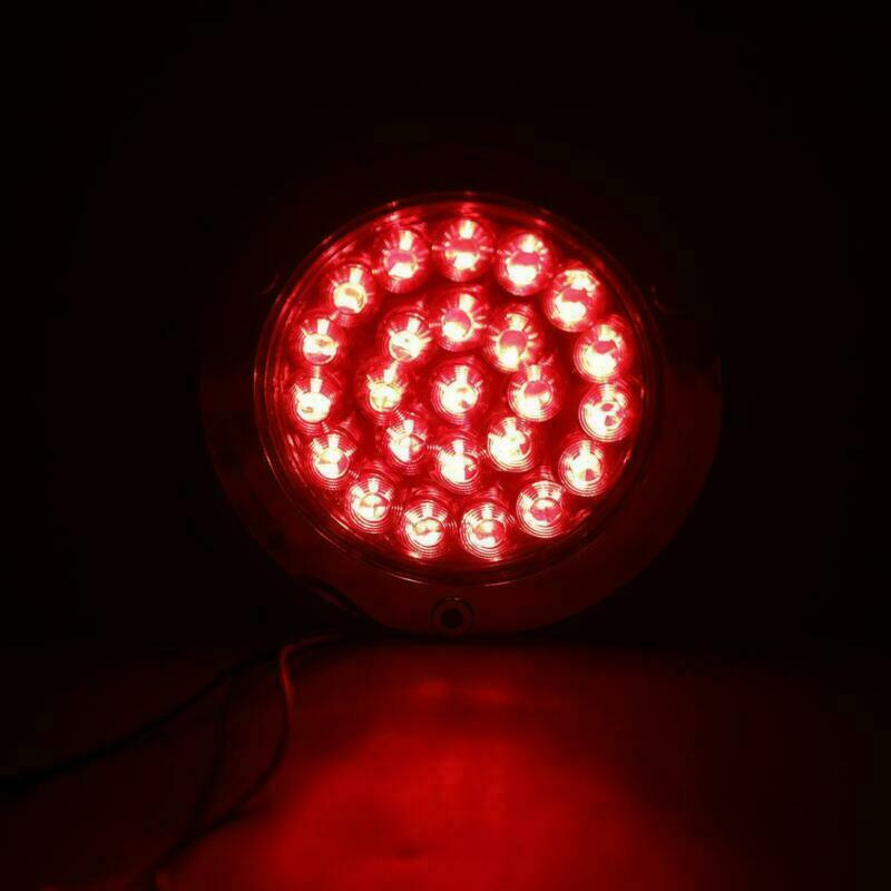 4" 24 LED Reverse Lights Round Stop Turn Tail Backup Truck Lamps 4x Red+2x White
