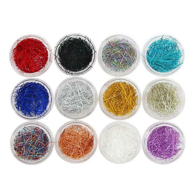 12 Pcs/set Mixed Color Grid Thin Line Metal Wire Epoxy Filling Material Mold for