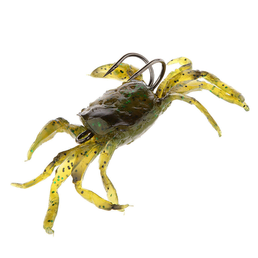 3X Fishing Tackle Soft Lure Crab Simulation Saltwater Hook Bait Green