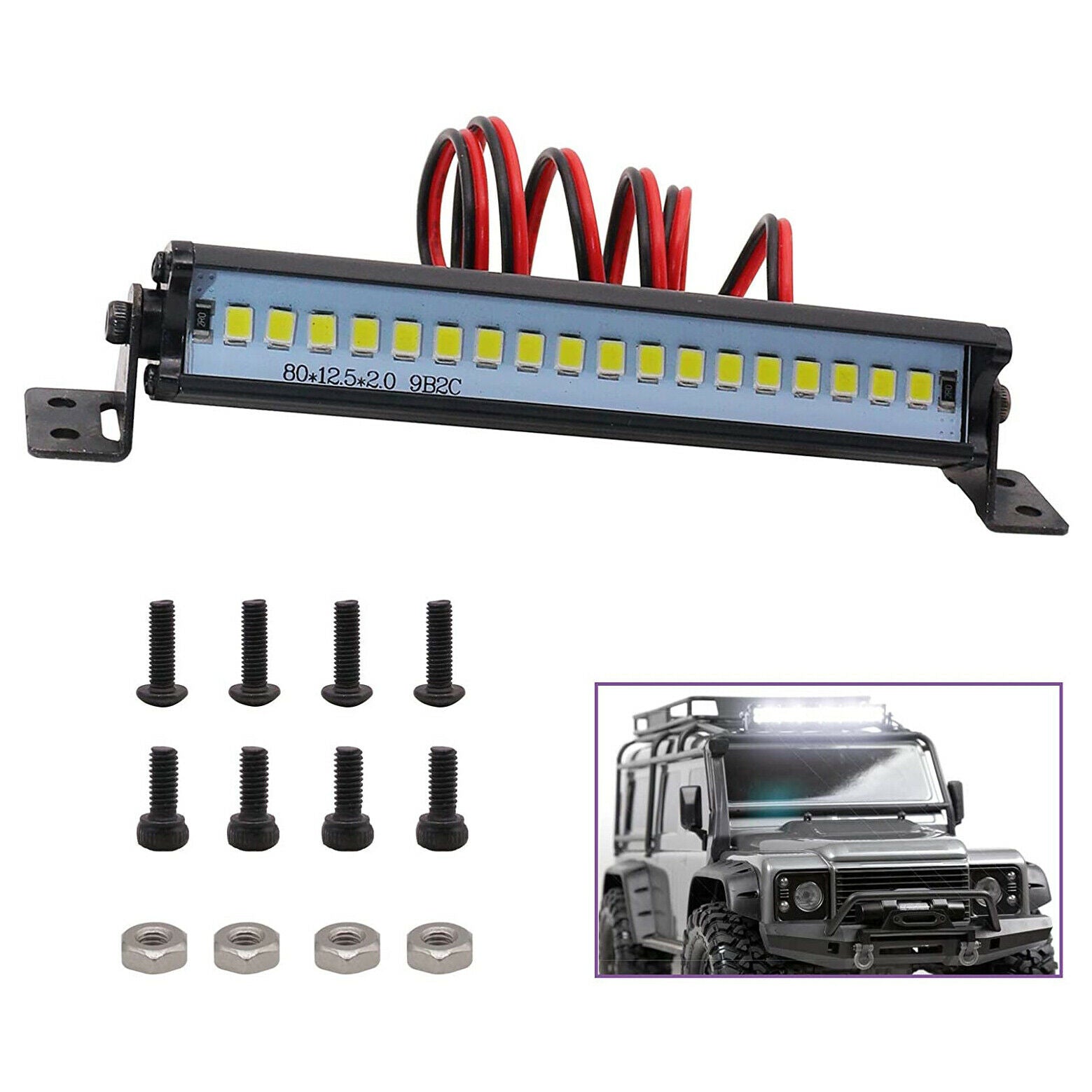 18 LED Light Lamp Roof Bar For 1/10 SCX10 RC Crawler Car Traxxas TRX4 SCX10