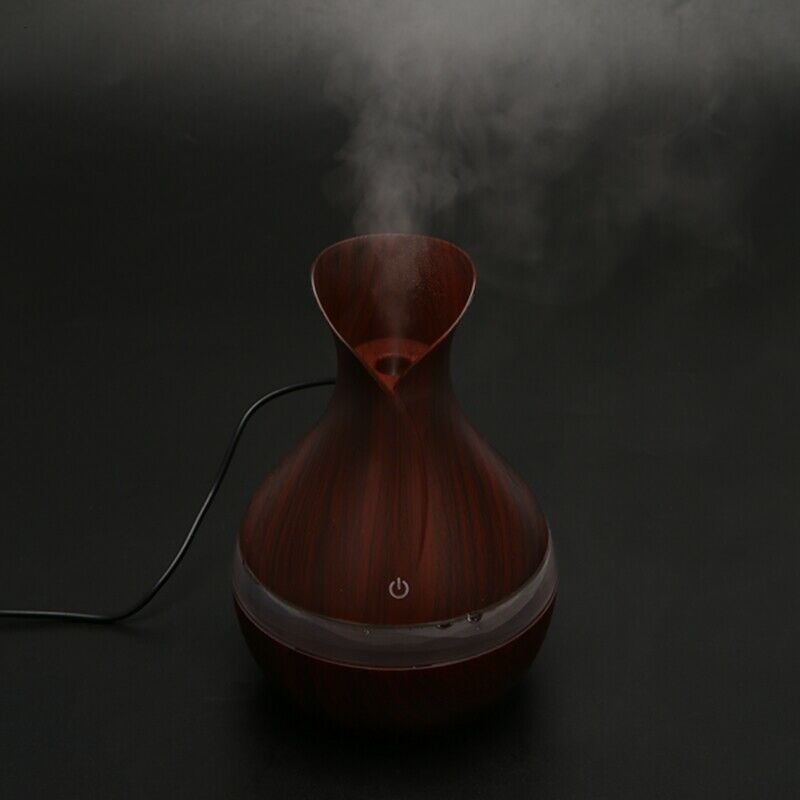 300 Ml Ultrasonic Air Humidifier Aroma Essential Oil Diffuser With Wood Grain G4