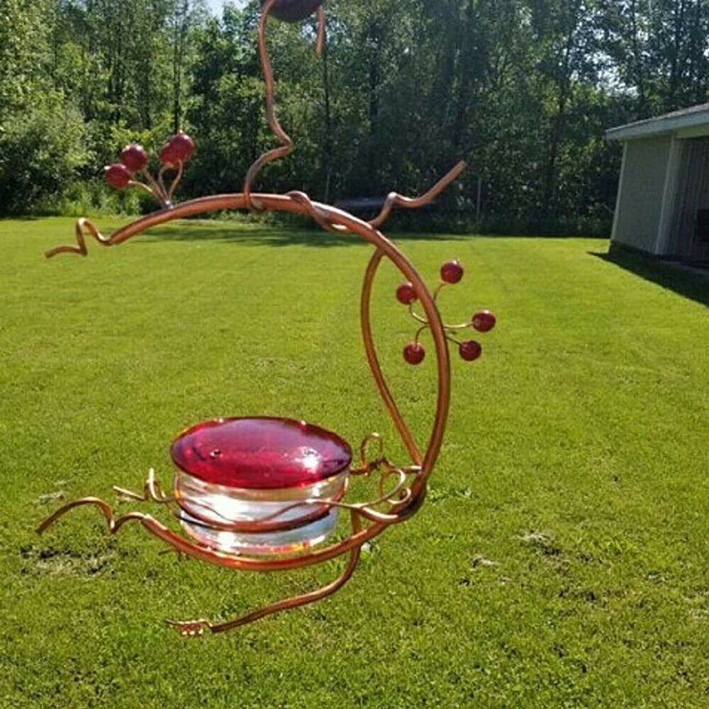 Red Berries Hummingbird Feeder Outdoor Hanging Garden Window Bird Feeder Craft