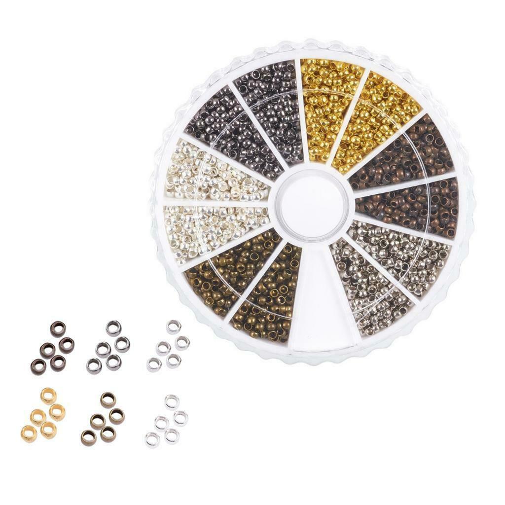 3000x Spacer Beads Mixed Smooth Loose Beads for DIY Jewelry Making Supplies