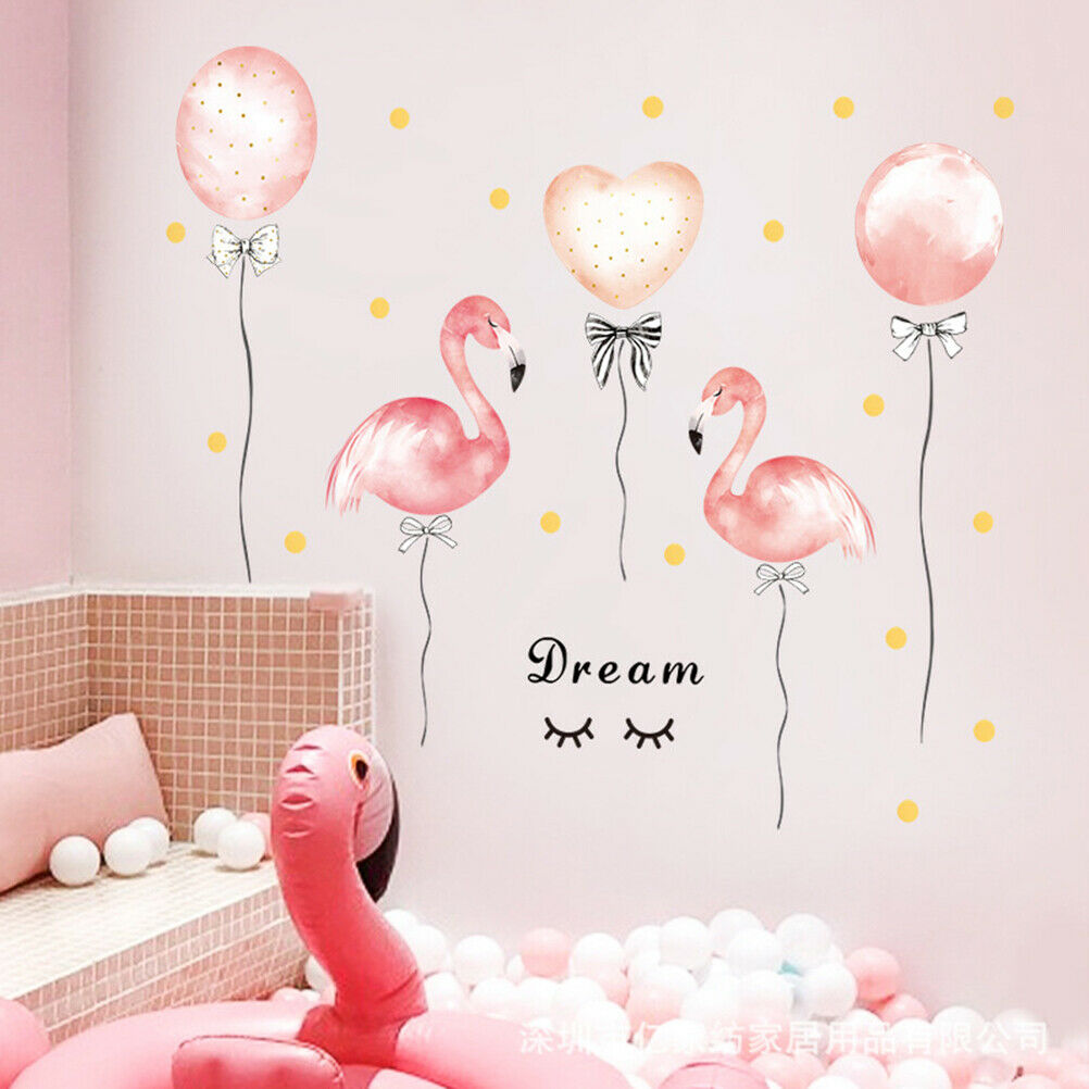 50*70Cm Flamingo Balloon Pink Home Decor Diy Self-Adhesive Wardrobe Stick.l8