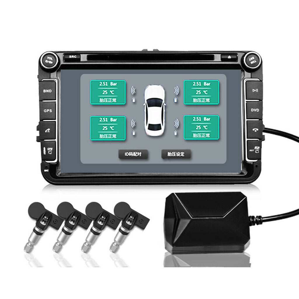 USB2.0 Tire Pressure Monitor Alarm 4 Internal Sensors For Android Car Player