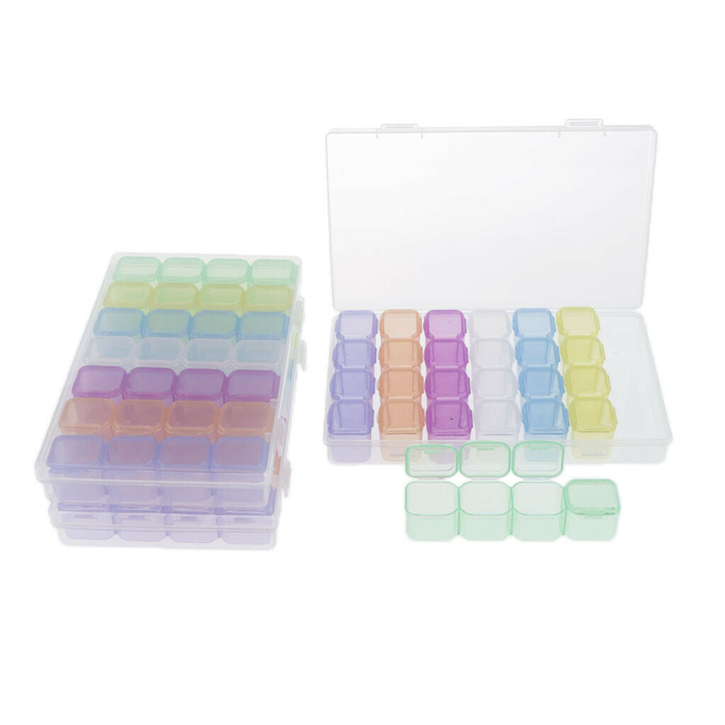 3Pcs Plastic Jewelry Organizer Container Storage Box Single Mini Plastic Storage