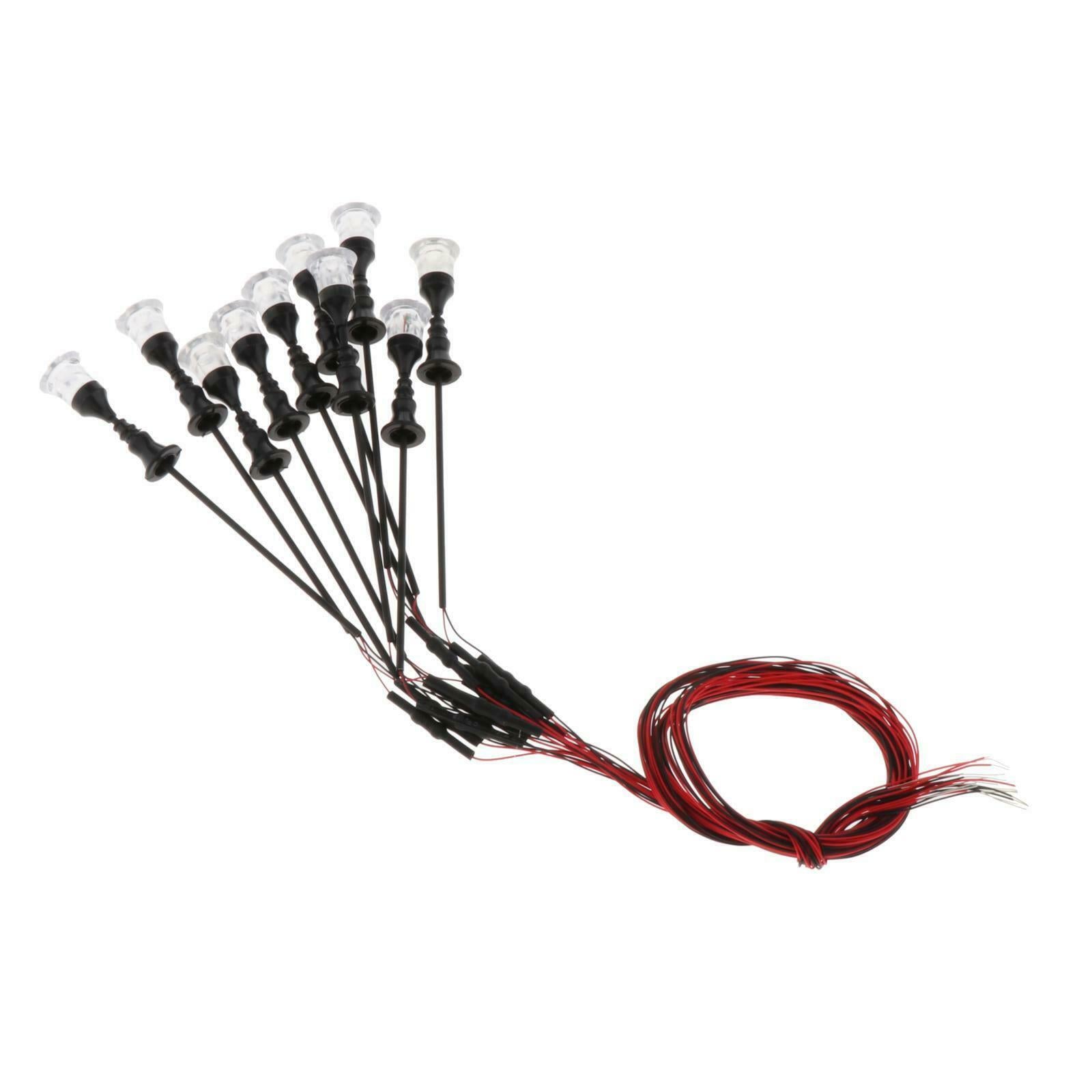 10x  Street Light 12V Railroad Train Led Lights Lamp Post Scale 1:100-1:150