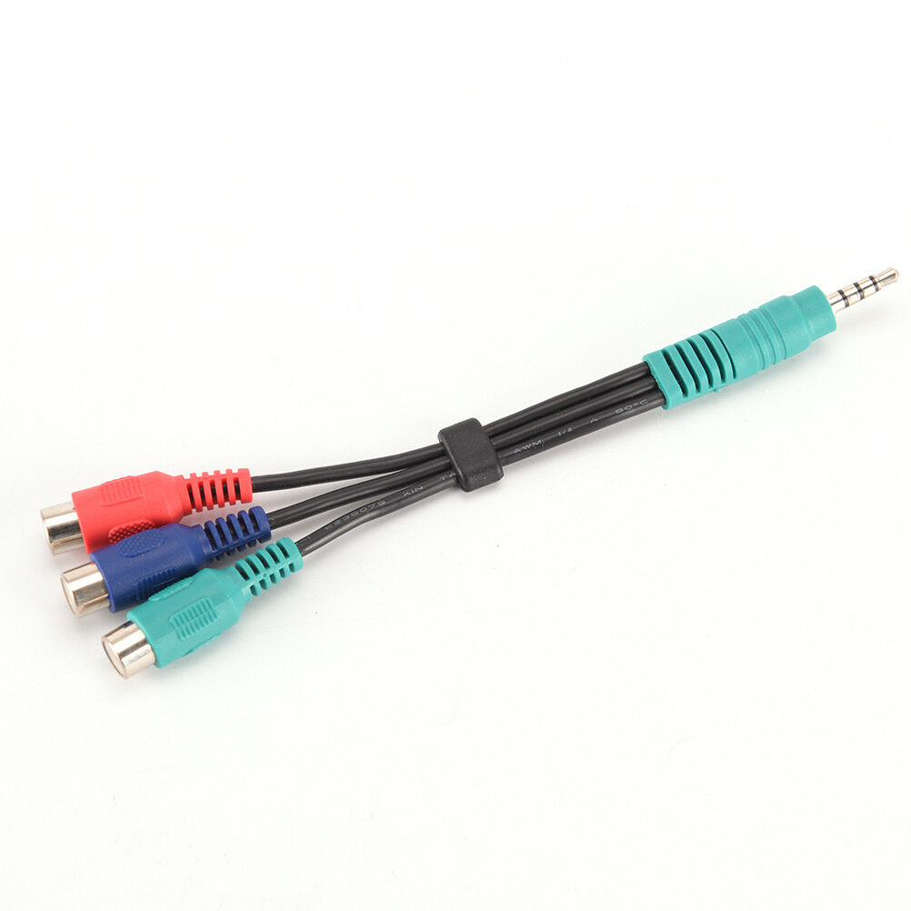 3.5mm Mini AV Male To 3RCA Female Audio Video Cable Stereo Jack Adapter Cord  Tt