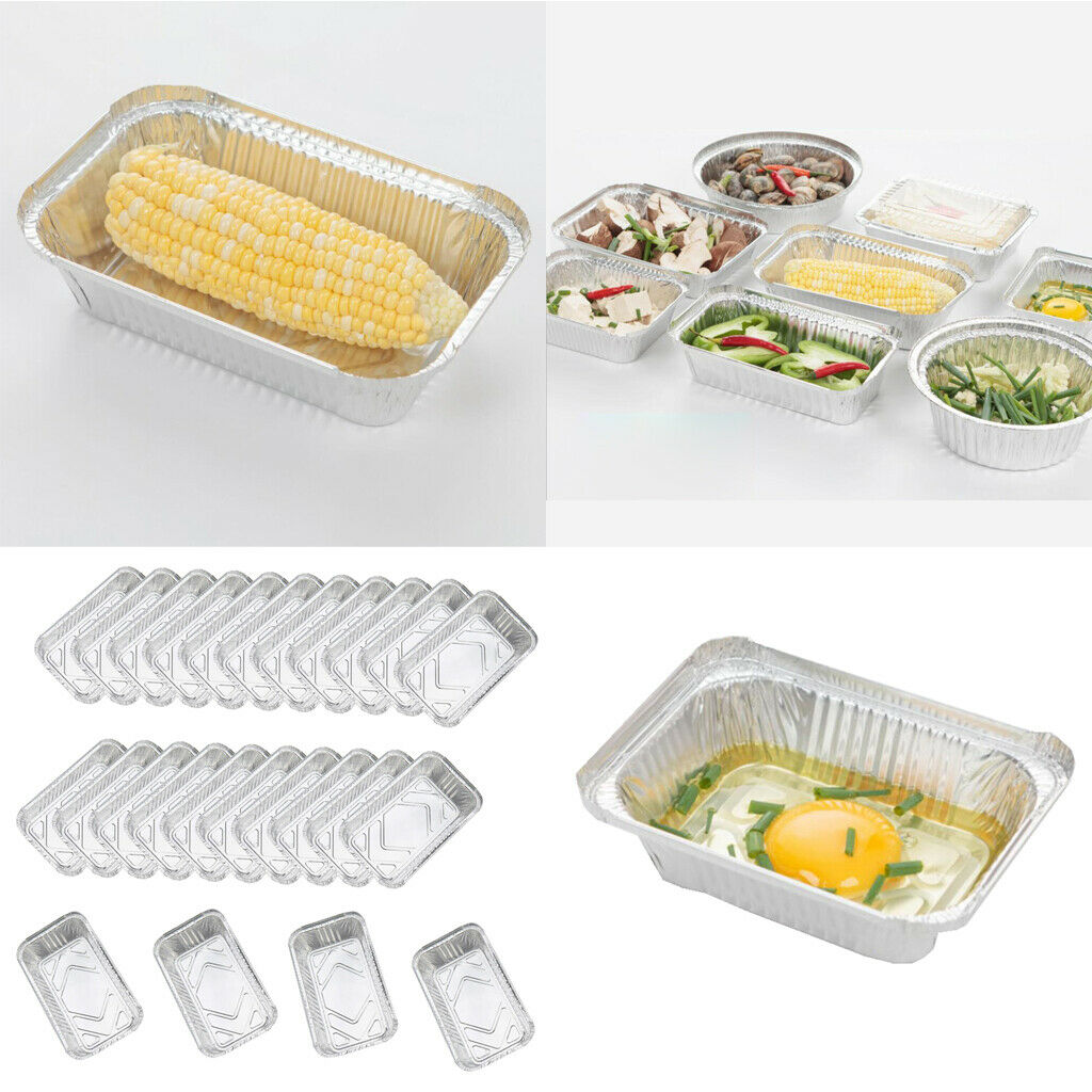 50Pcs 420 & 850ml Aluminum Foil Grill Drip Pans Grease Pans for BBQ Cooking