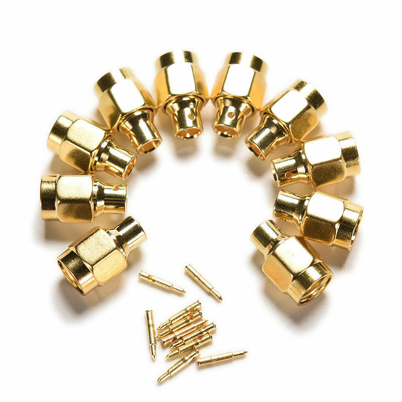 10pcs SMA Male Plug Solder For Semi-Rigid RG402 0.141" Cable RF Connector S6 DD