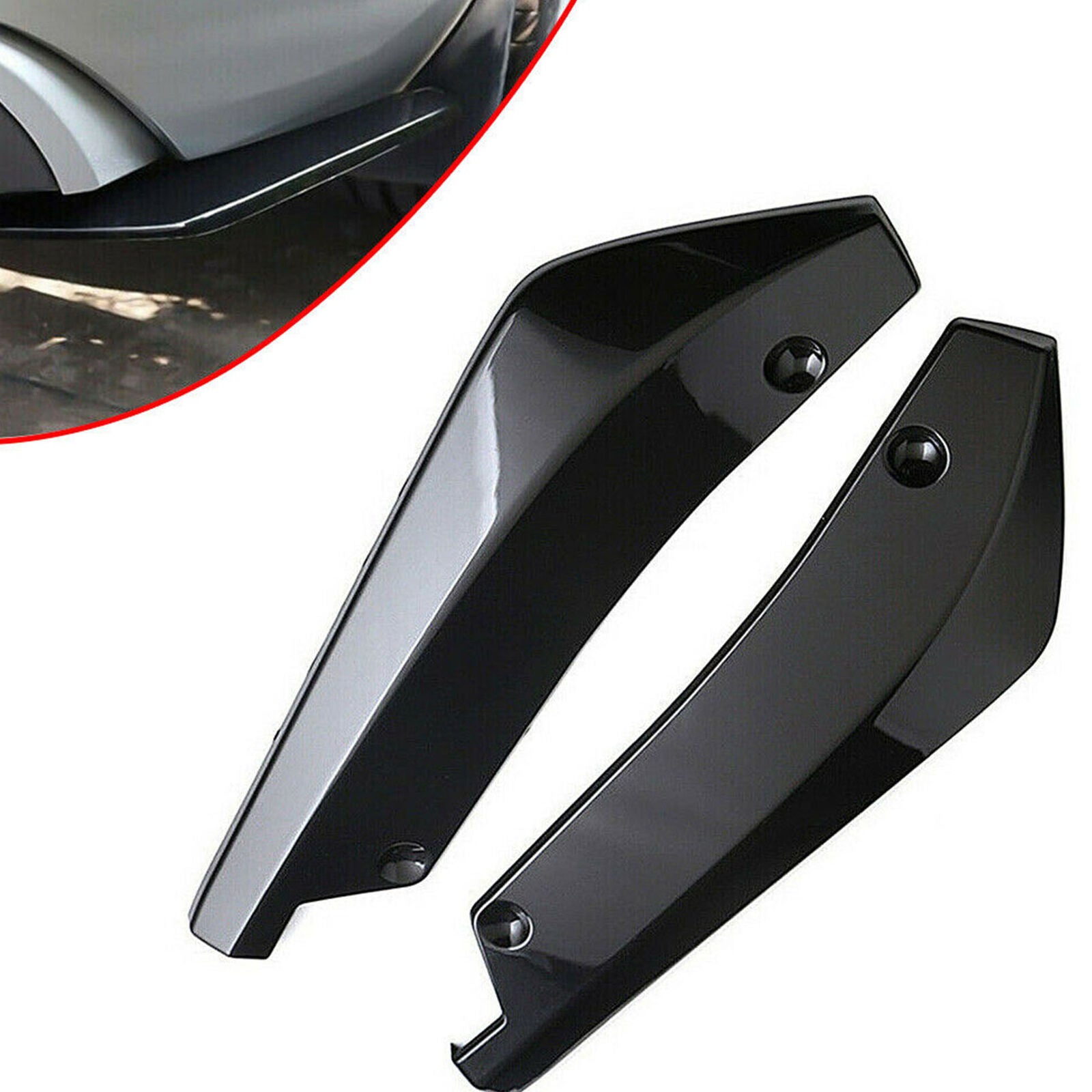 Glossy Black Rear Bumper Lip Diffuser Splitter Canard Protector Car Accessories