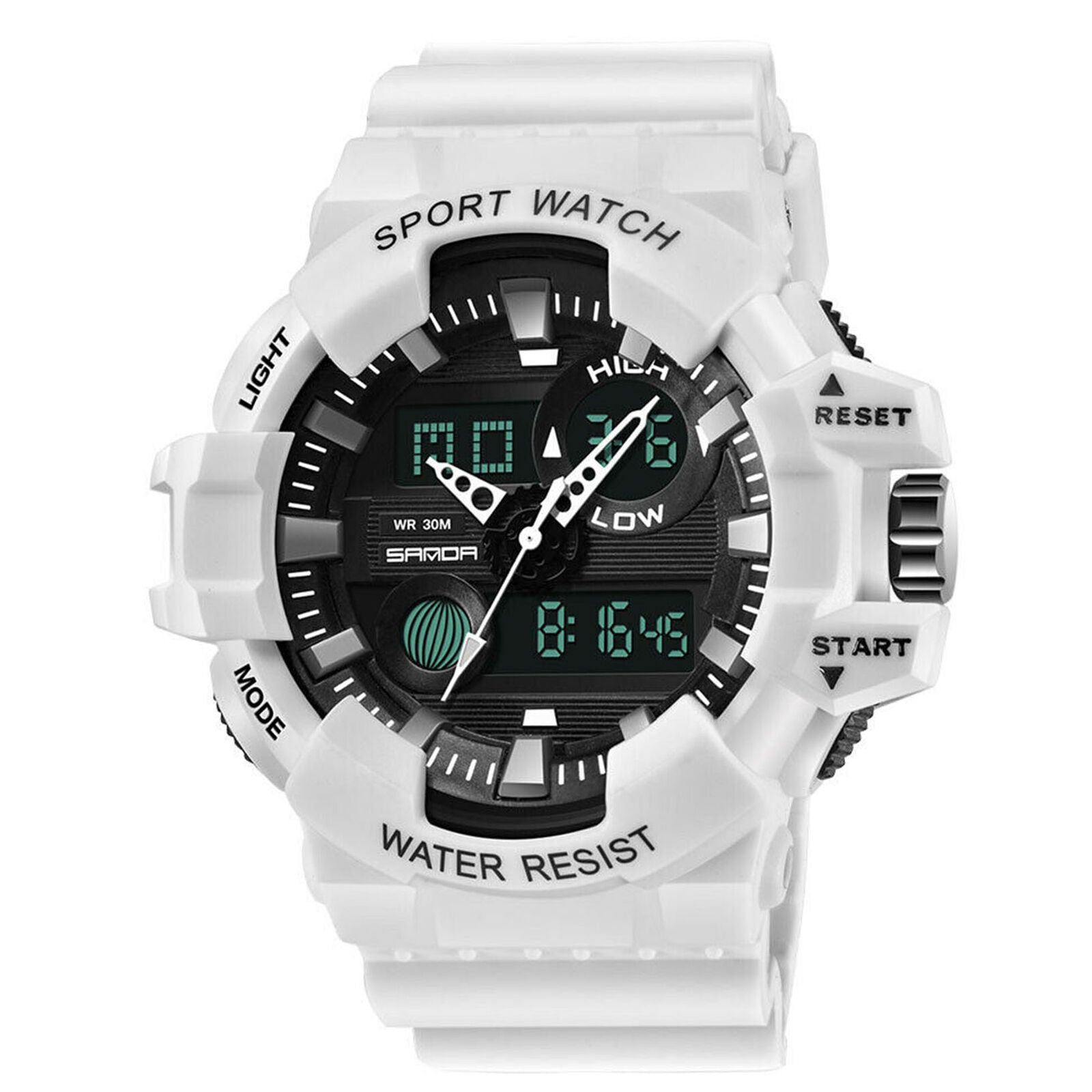 Men's Military Digital LED Alarm Week Analog Quartz Sport Watch Waterproof