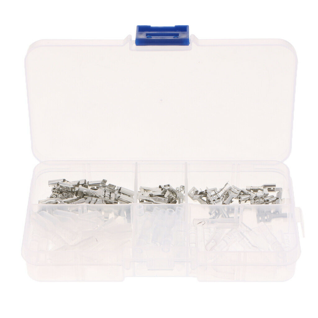 120 Pieces 2.8mm/4.8mm/6.3mm Crimp Insulating Terminal Female Spade Connector