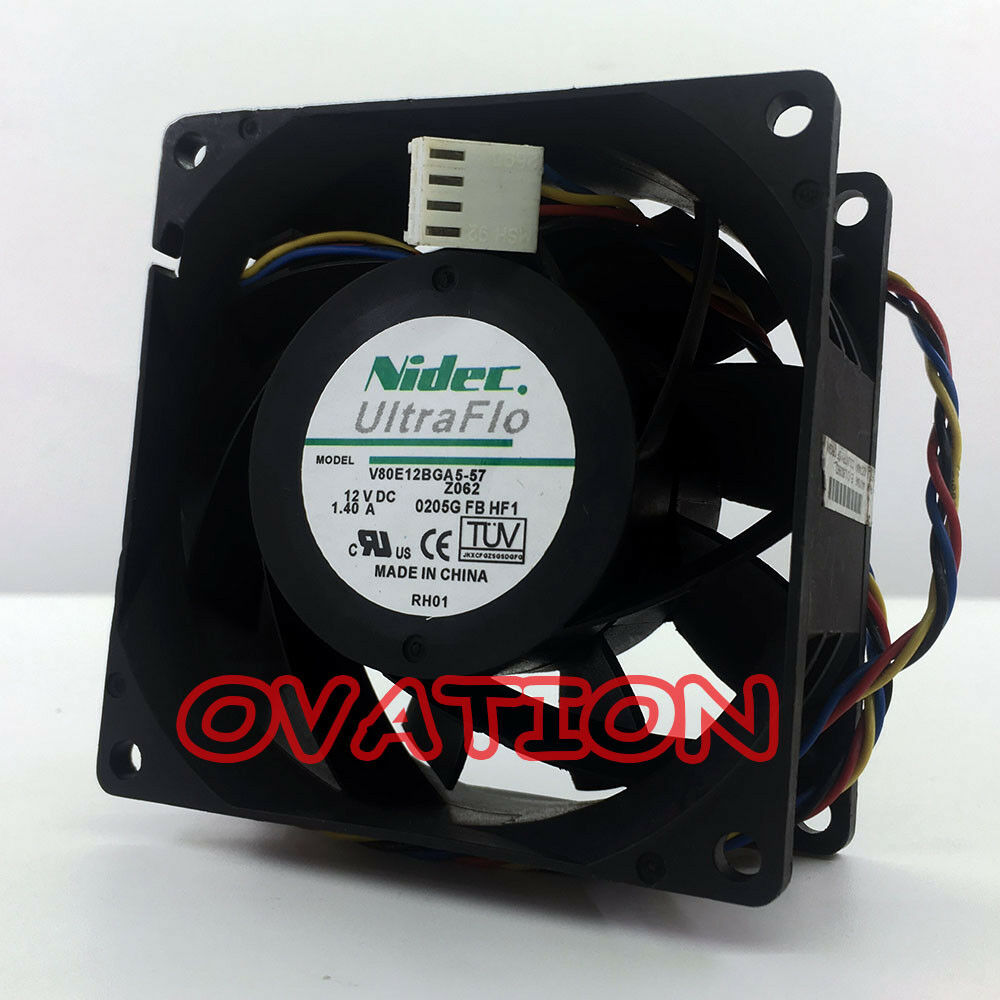 For Supermicro FAN-0111L4 80x38mm9.5K RPM Nidec UltraFlo V80E12BGA5-57 Axial Fan