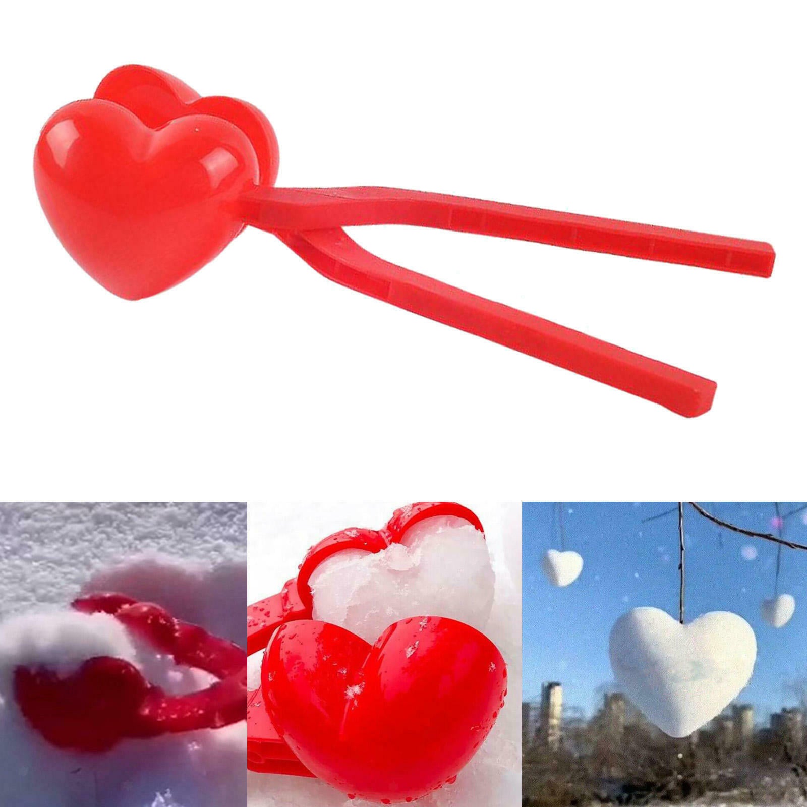 Heart Shaped Snowbal Maker Clips Clamps Sand Clay Mold Games Tool Kid Gift
