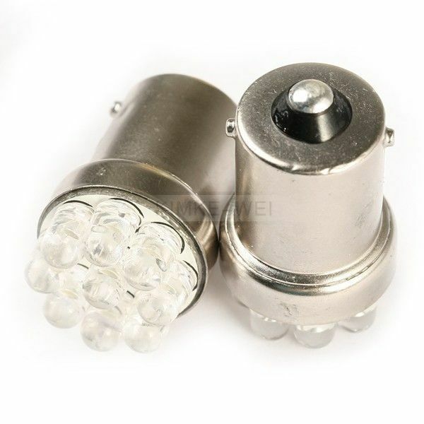 2 x Red 9-LED Brake Rear No. Plate Light Bulb T18 BA15S