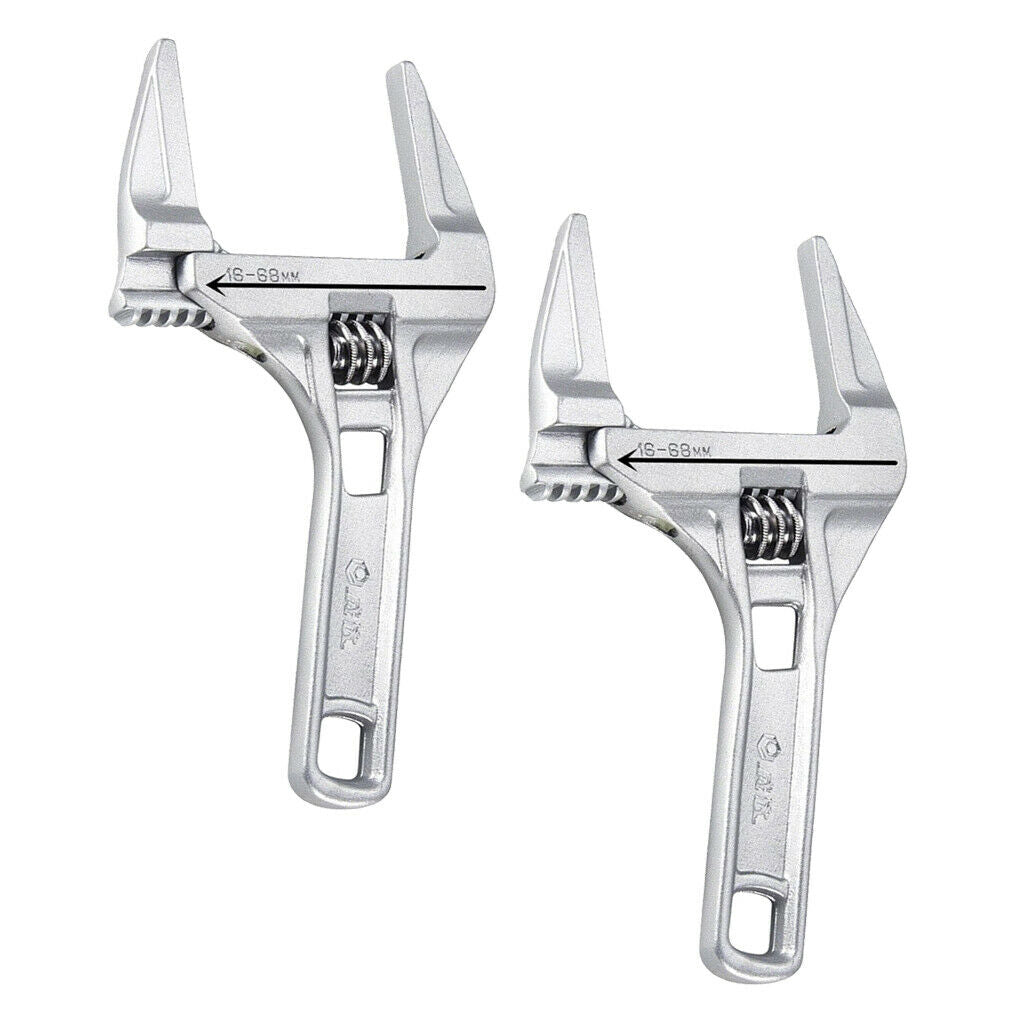 2x 8" Adjustable Spanner Wrench Bathroom Wrench Pipe Plumbers Tool 8-68mm