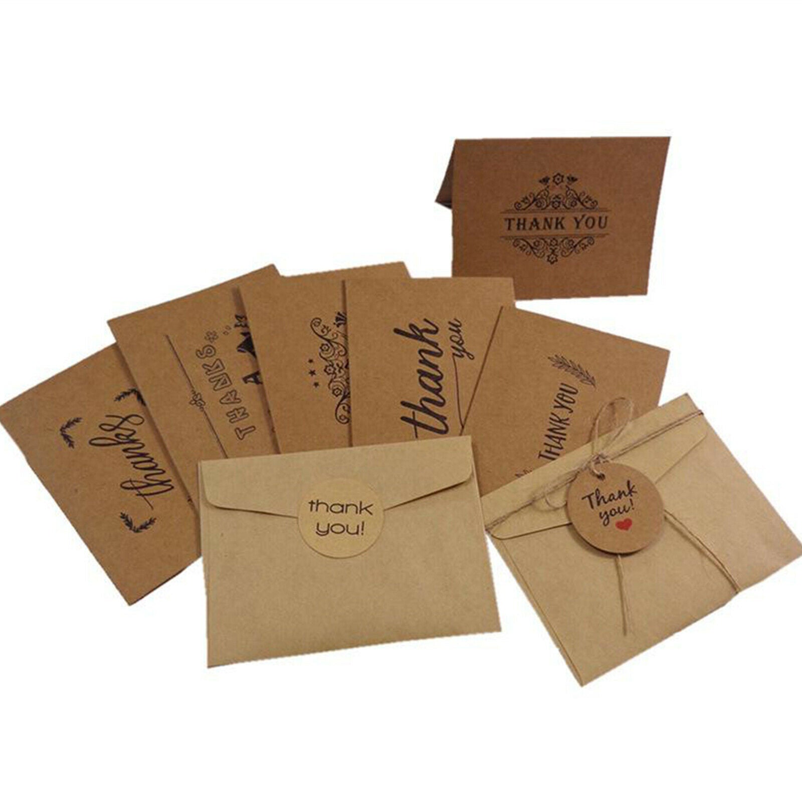 18Sets Kraft Paper Thank You Cards for DIY Cards Invitation All Occasion