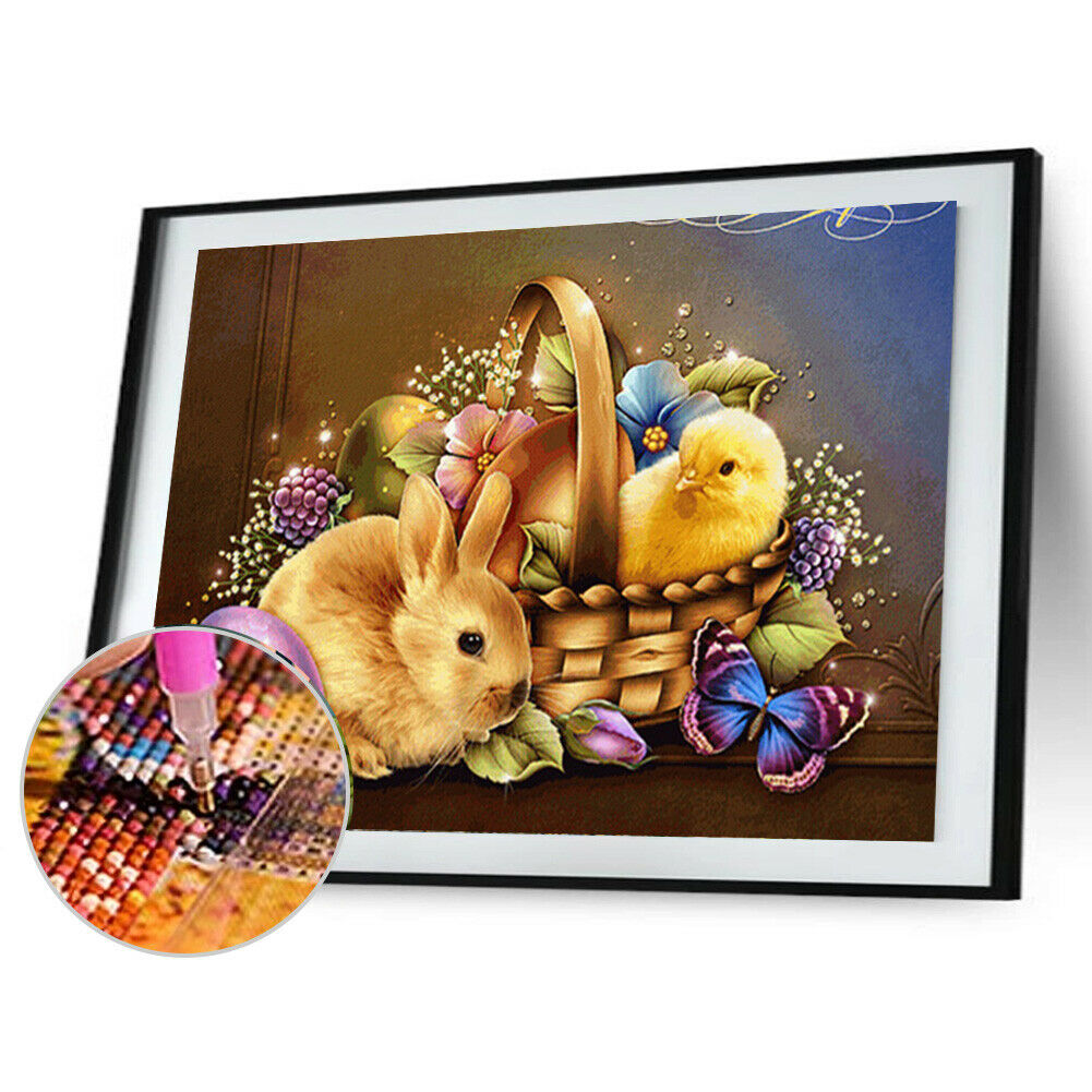 5D DIY Full Drill Diamond Painting Easter Chick Rabbit Cross Stitch Kits Decor
