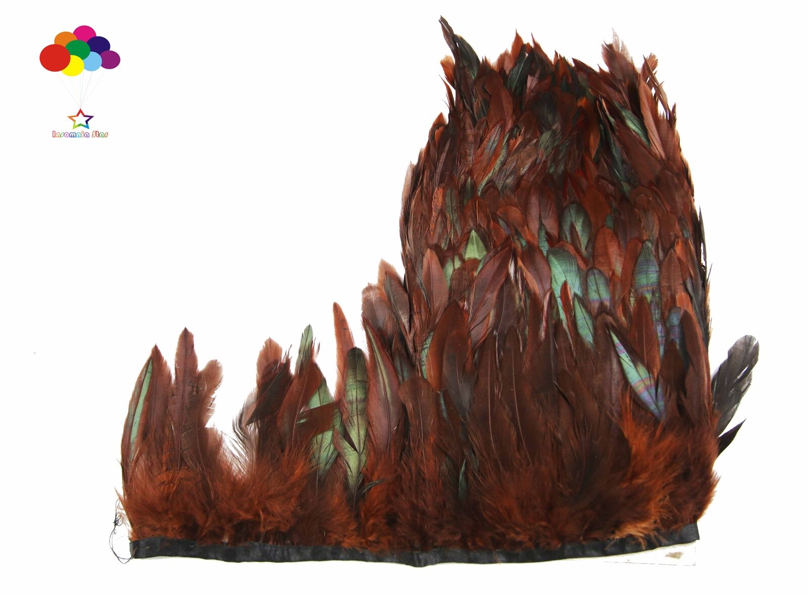 10 Meter Double Coffee Cock Tail Feathers Trims Carnival Diy costume headress