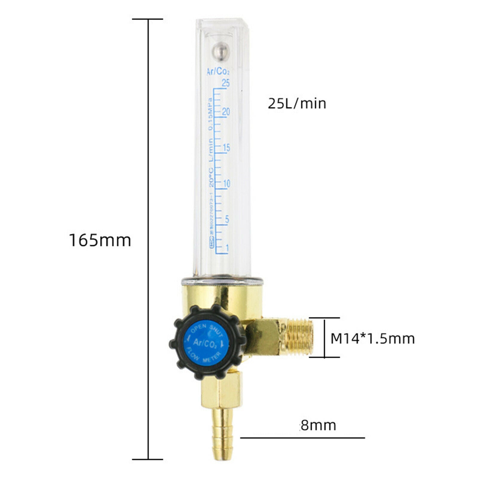 Alloy Mig Tig Flow Meter Argon CO2 Gas Flow Meter Welding Tools Flowmeter