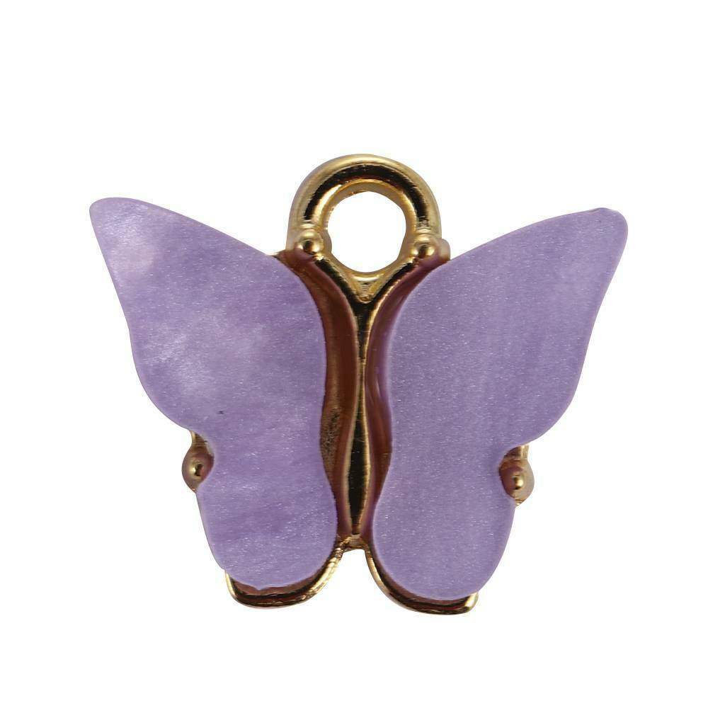 10Pcs Mixed Butterfly Acrylic Charms Lovely DIY Retro Pendant Handmade Jewelry