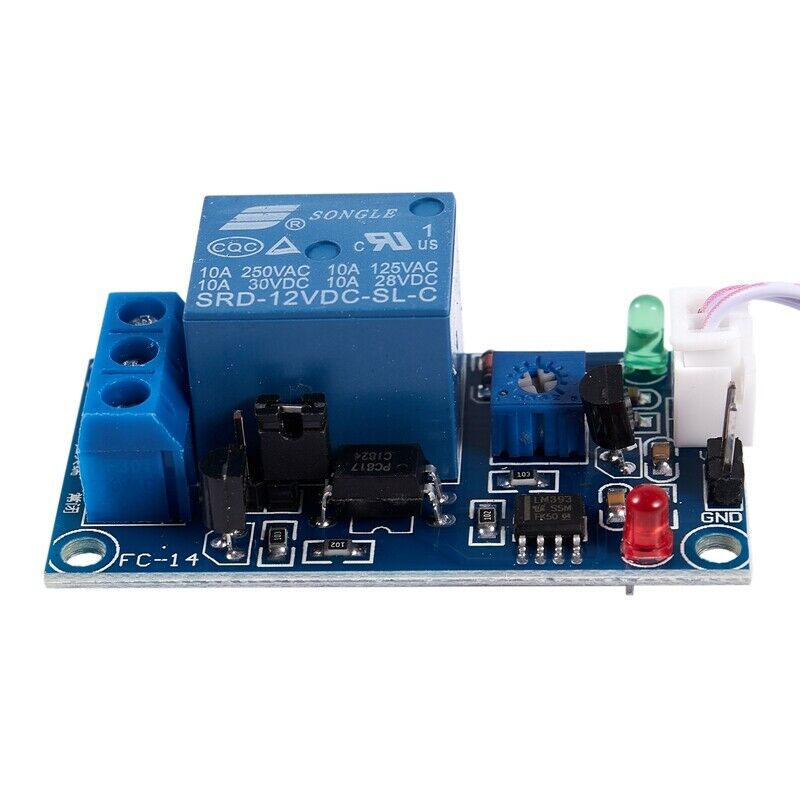 DC 12V Photoelectric Switch Sensor Relay Module 50mmx25mm w 2 Cable P2Z8Z8