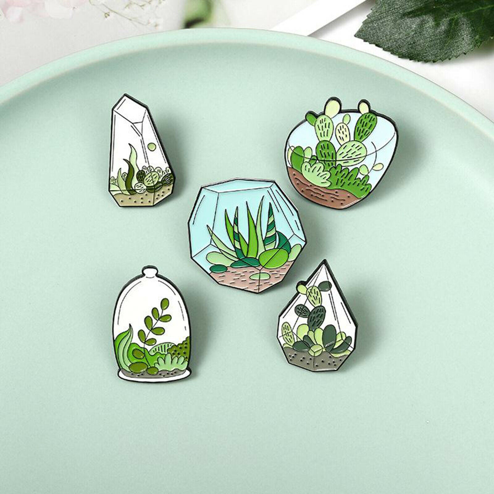 5pcs/set Novelty Brooch Pins Sweater Shawl Shirts Dresses Plant Potted Type