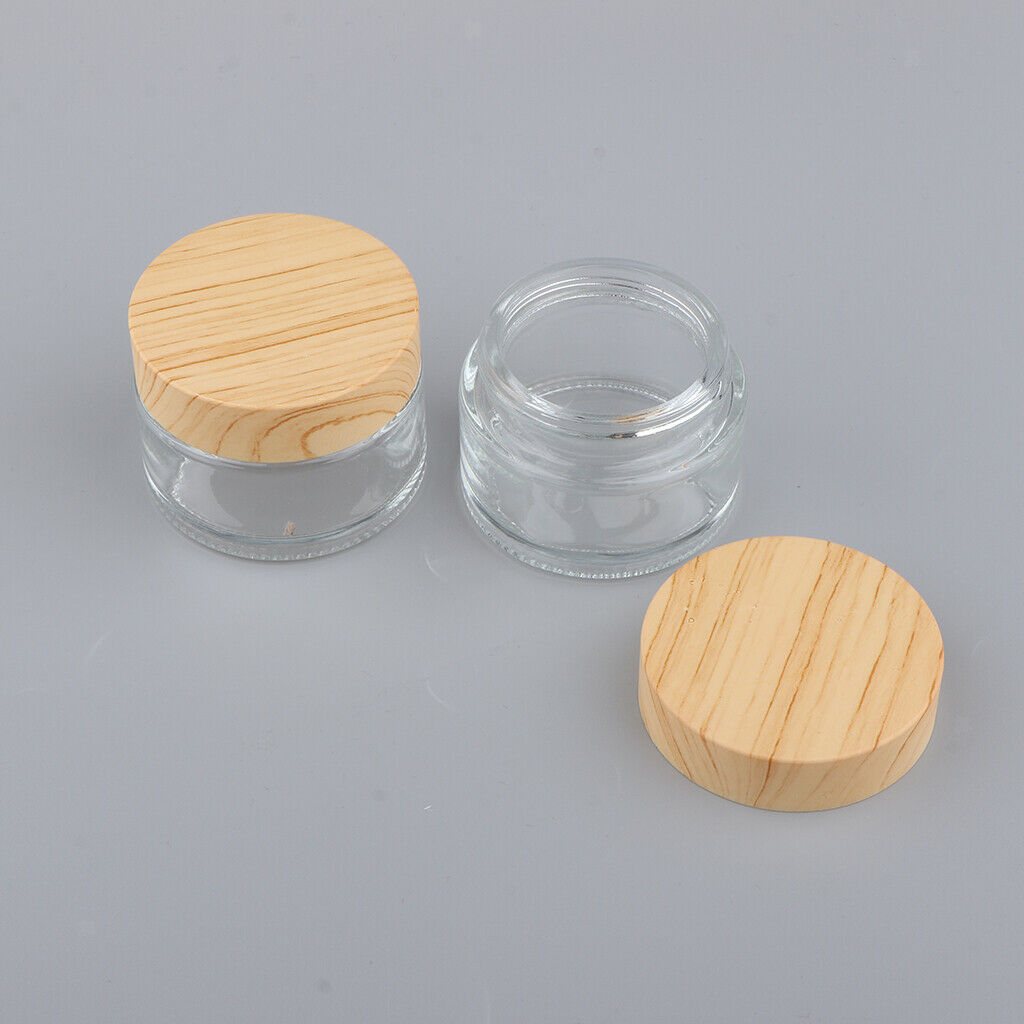 30g + 50g,Empty,Frosted Glass Pot Jars,Cosmetic Containers,4pcs