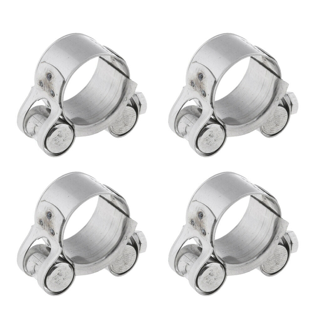 4Pcs Universal 23-25mm Motorcycle Exhaust Pipe Clamp Caliper Stainless Steel