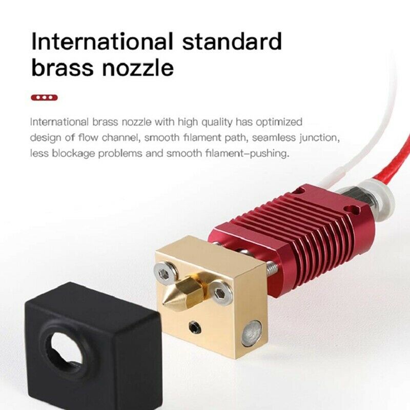 Hotend Kit for MK8 Extruder,Heating Block with Silicone Cover and 5 X0.4mm NozL2